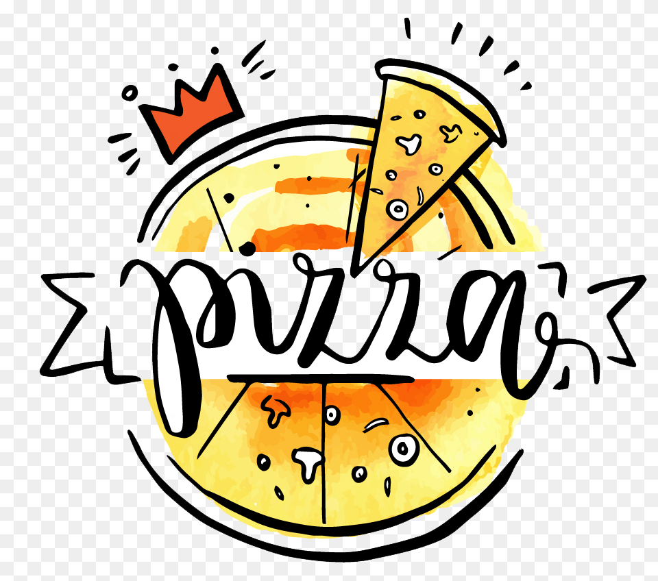 Pizza Transparent Vector Vector Clipart, Logo, Text Png Image
