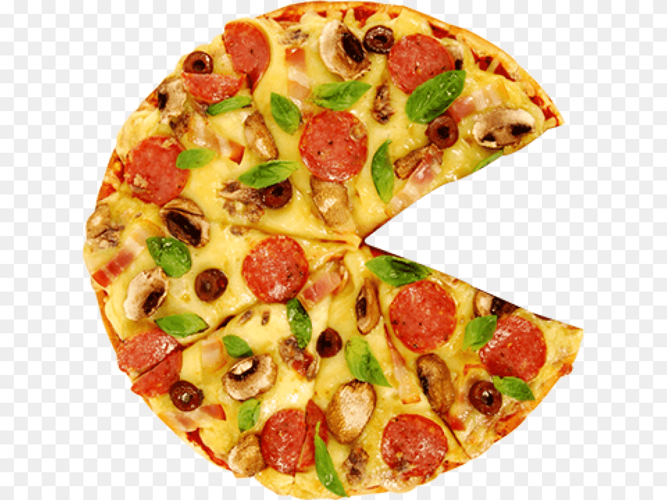 Pizza With A Slice Missing, Food Png Image