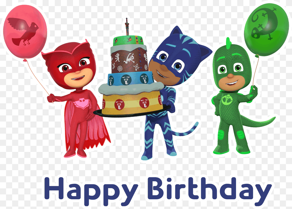 Pj Mask Happy Birthday, Person, People, Birthday Cake, Cake Png