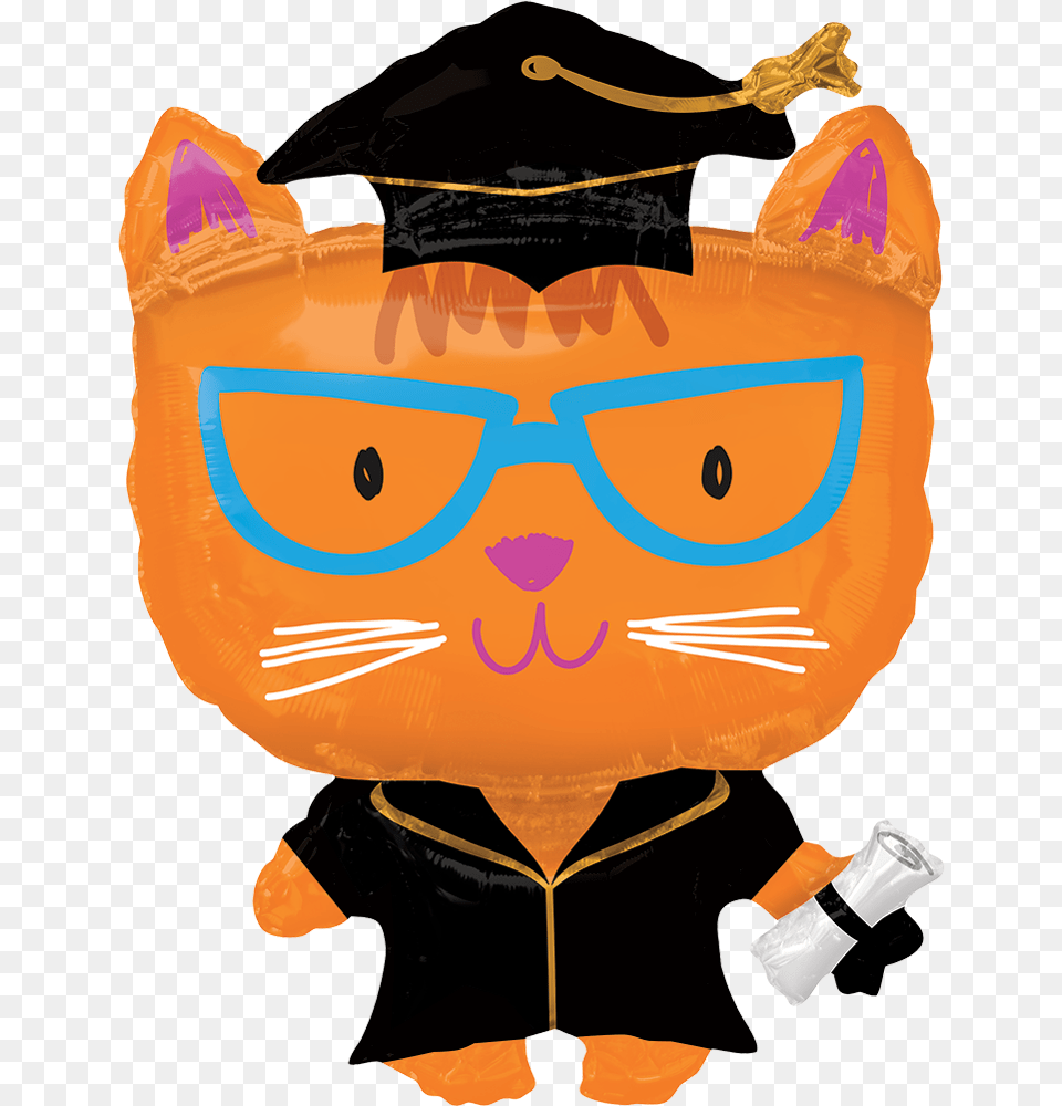 Pkg Grad Cat Shape Clipart Graduation Cat Balloons, Baby, Person, Pinata, Toy Free Png Download