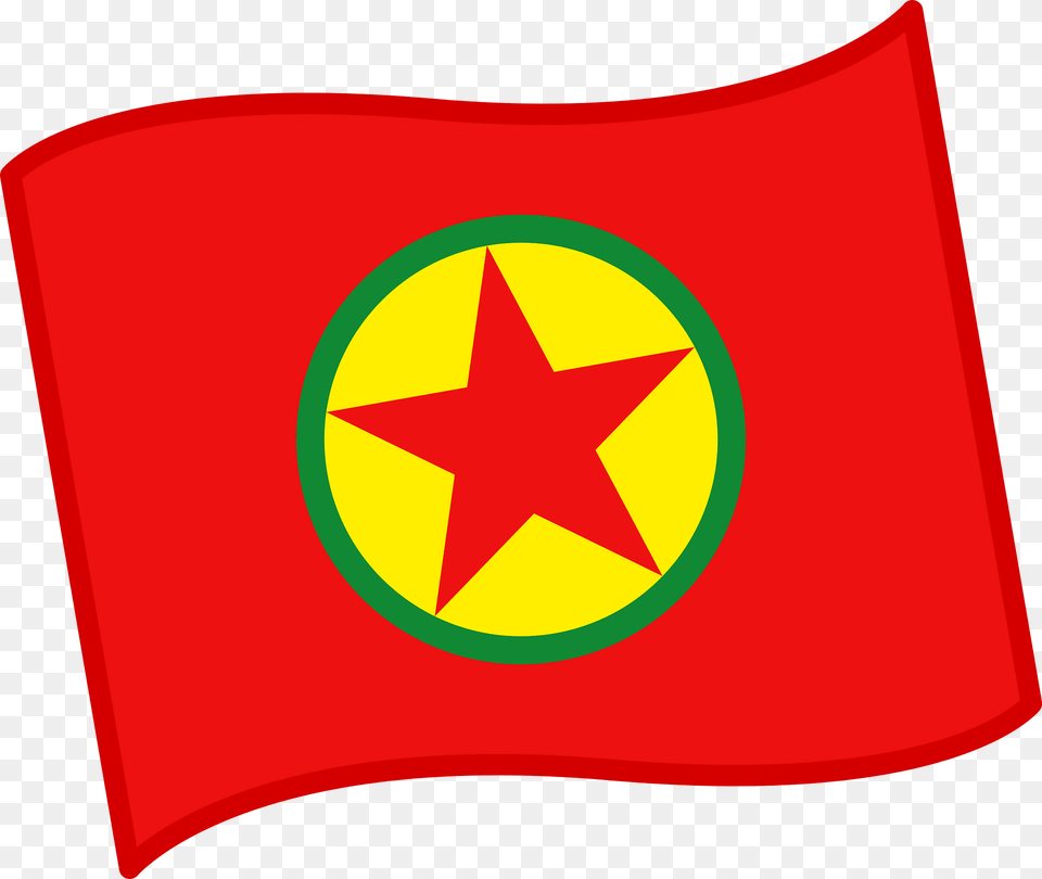 Pkk Flag Badge Clipart, Star Symbol, Symbol Free Transparent Png