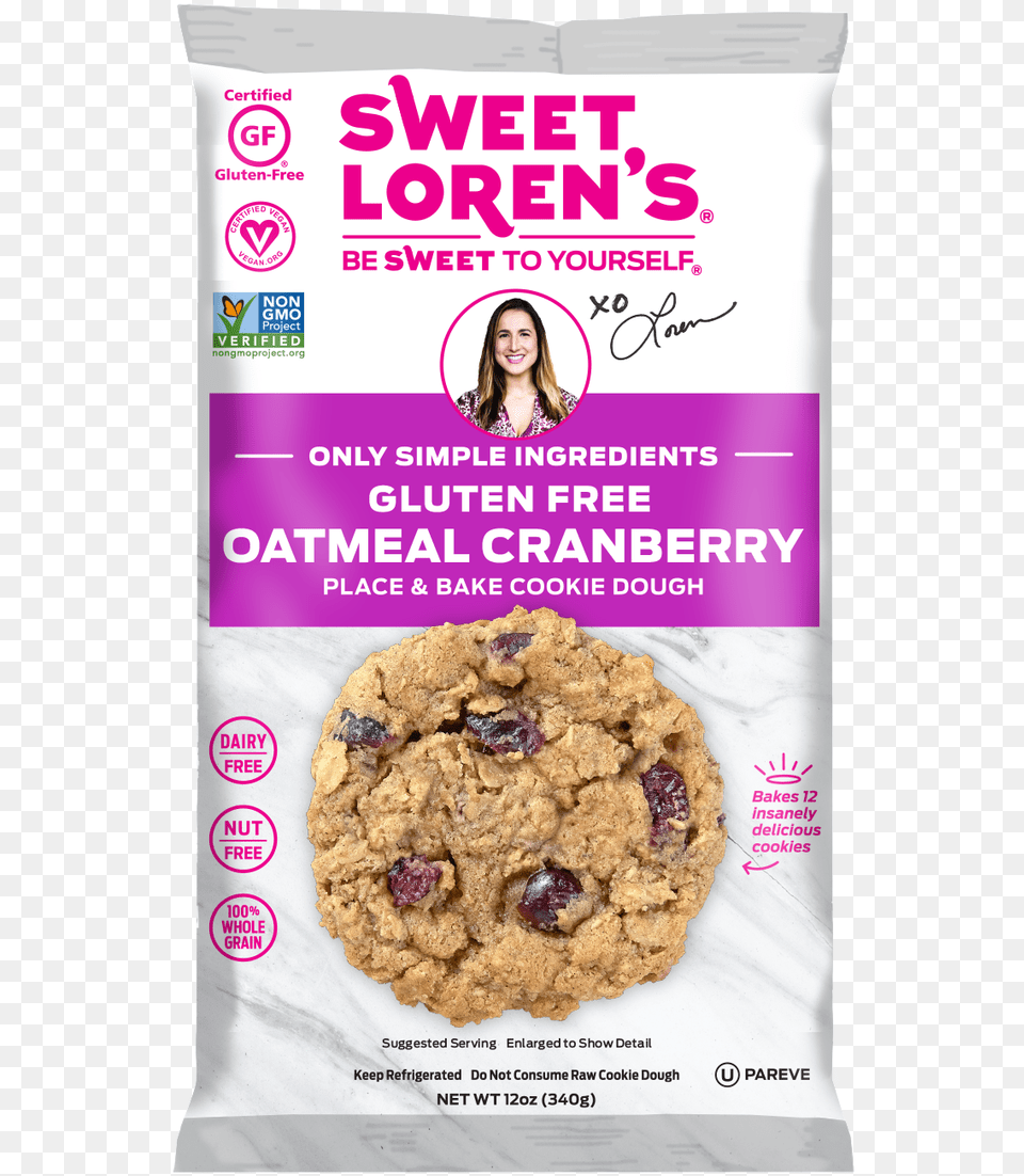 Place Amp Bake Gluten Oatmeal Cranberry Sweet Lorens Gluten Sugar Cookies, Adult, Person, Woman, Female Free Png