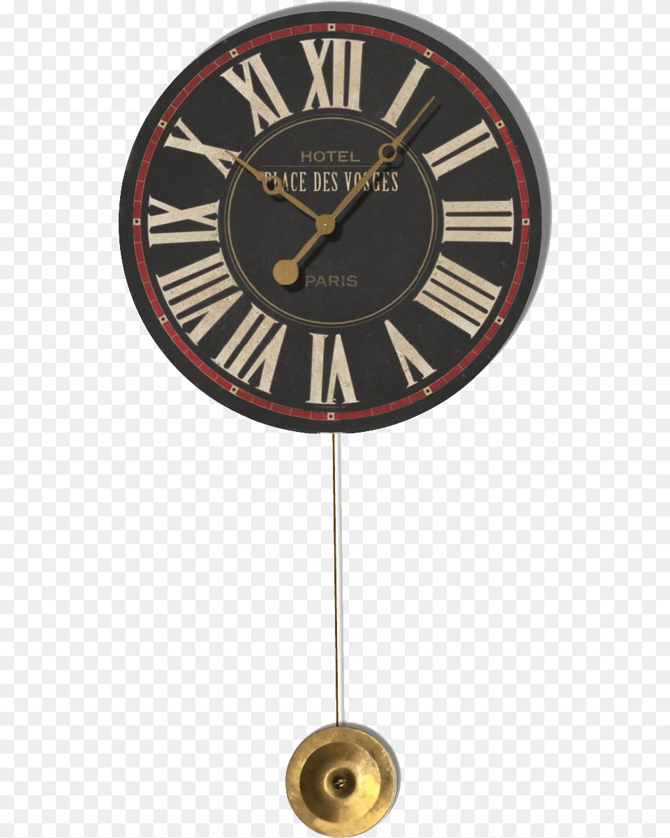 Place De Vosges 6quot Vintage Wall Clock Pendulum Whisper, Wall Clock, Analog Clock, Machine, Wheel Png Image