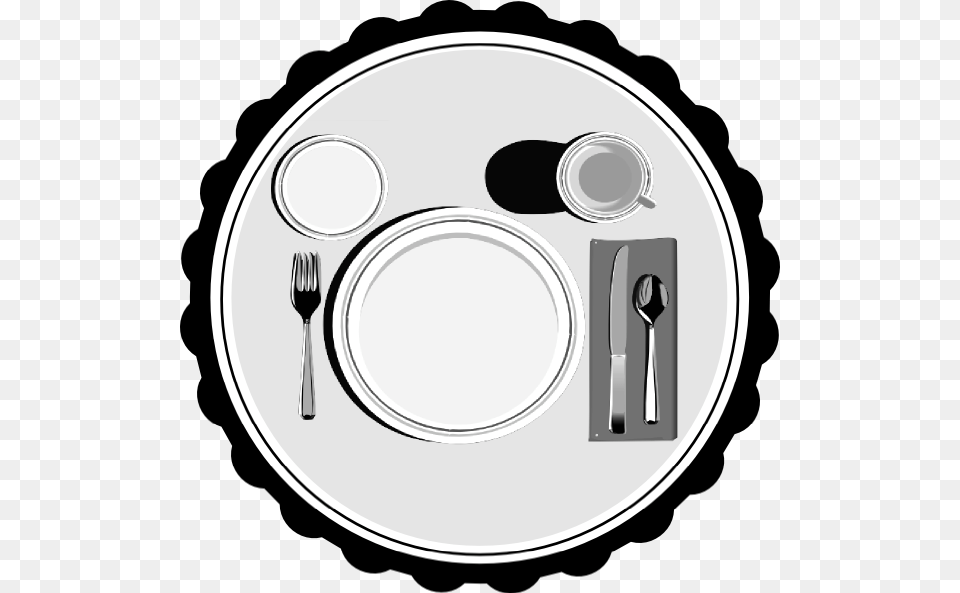 Place Setting Clip Art Circle Frame Svg, Cutlery, Fork, Spoon, Disk Free Png