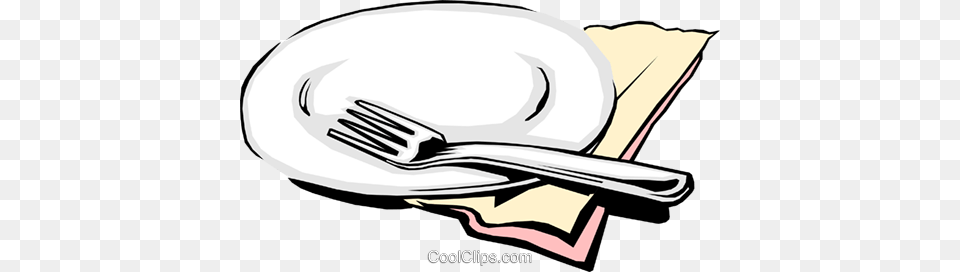 Place Setting Royalty Vector Clip Art Illustration, Cutlery, Fork Free Png Download
