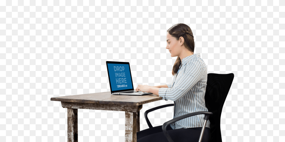 Placeit, Laptop, Computer, Table, Sitting Free Transparent Png