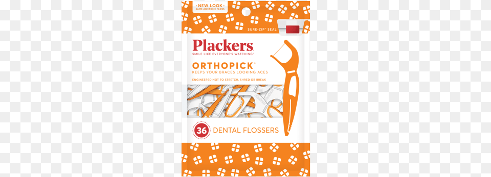 Plackers Orthopick Dental Floss Picks For Braces Plackers Orthodontic Floss Picks, Advertisement, Poster Free Transparent Png