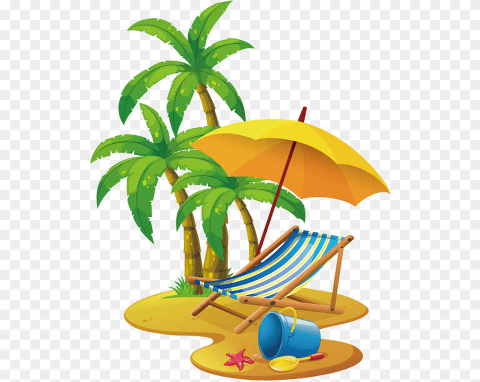 Plage Cliparts Plages De Sable Cartoon Coconut Tree Drawing, Summer, Outdoors, Furniture, Plant Free Png Download