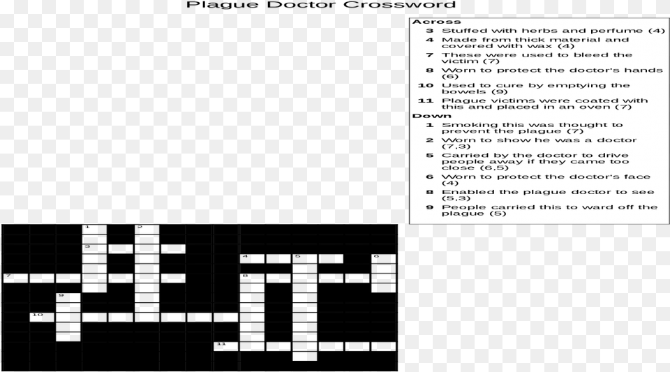 Plague Doctor Crossword Answers, Page, Text Free Png