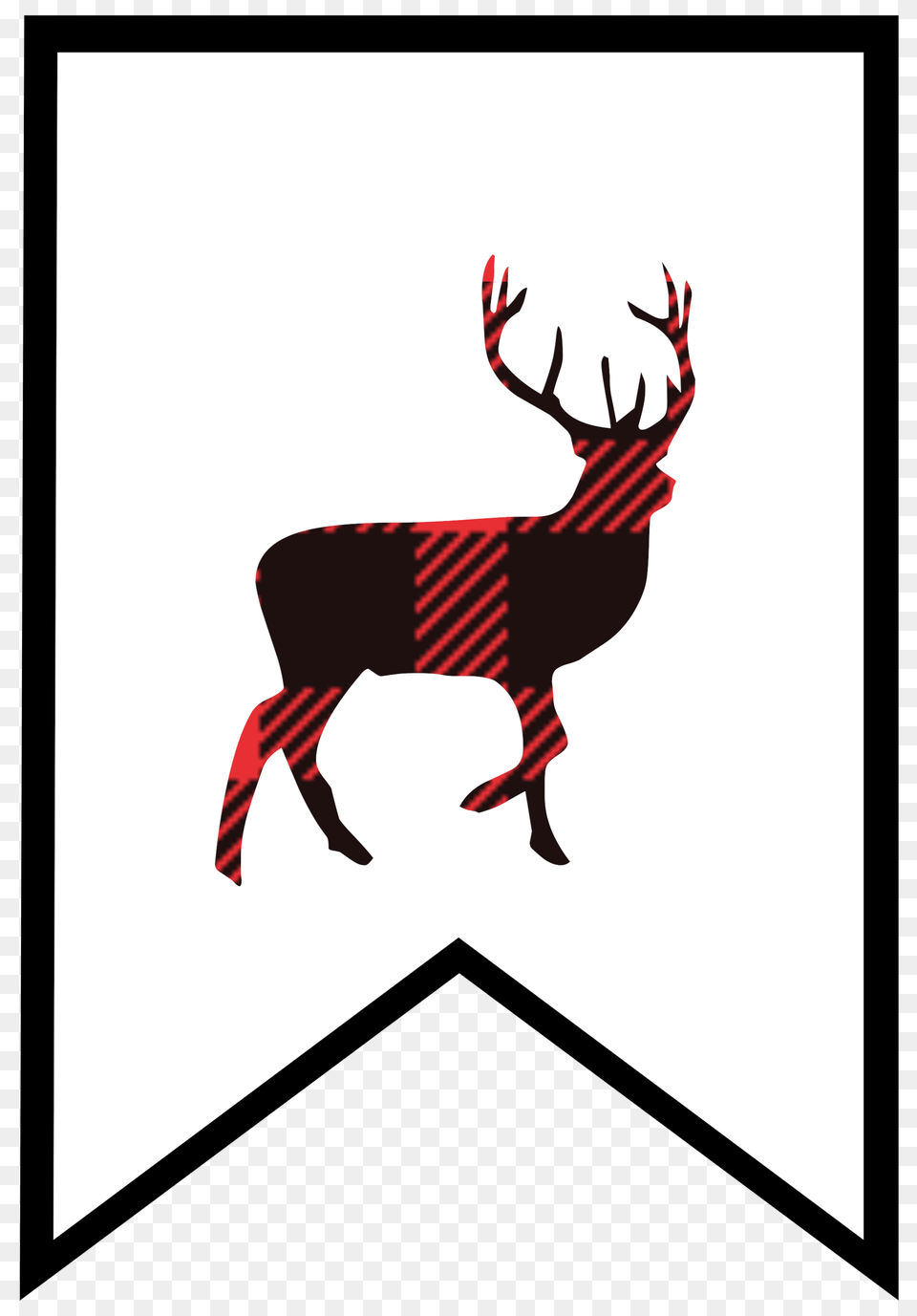 Plaid Clipart Banner, Animal, Deer, Mammal, Wildlife Free Png