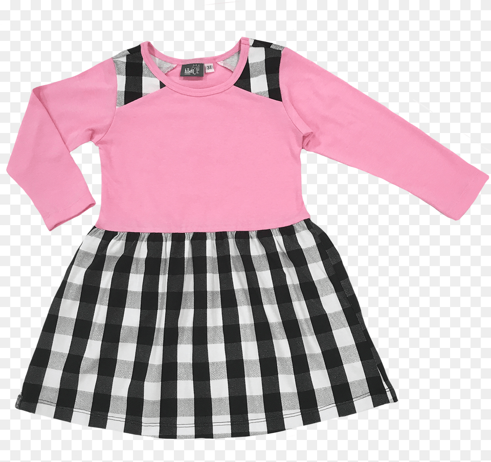 Plaid Fit And Flare Pink, Clothing, Long Sleeve, Skirt, Sleeve Png Image