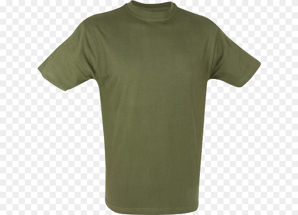Plain Army Green T Shirt, Clothing, T-shirt Free Transparent Png