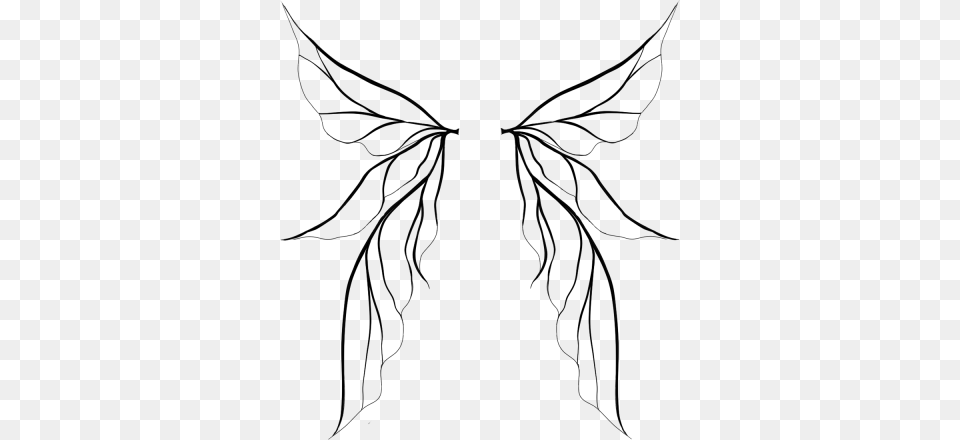 Plain Fairy Wings By Himwath On Fairy Wings Line Art, Accessories, Formal Wear, Silhouette, Tie Png Image