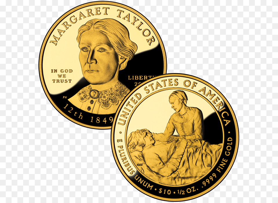 Plain Gold Coin Coin, Adult, Person, Woman, Female Png Image