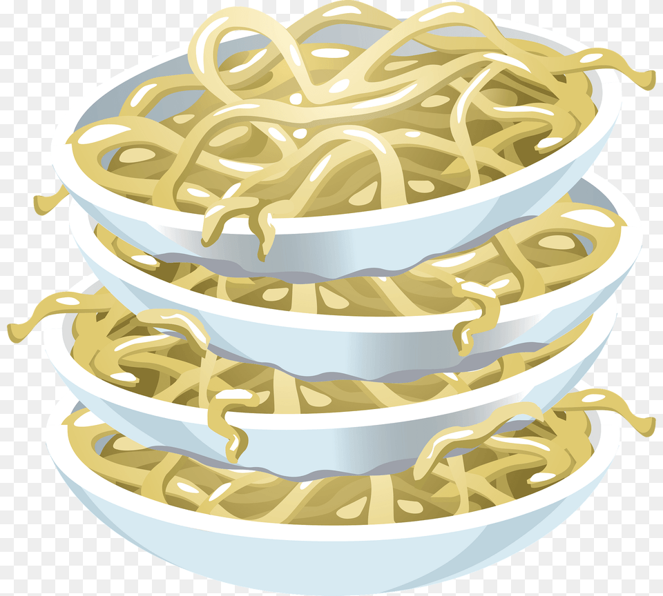 Plain Noodles In Bowls Stacked Up Clipart, Food, Noodle, Sprout, Produce Free Transparent Png