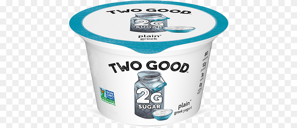 Plain Two Good Greek Lowfat Yogurt With 2 Grams Of 2 Good Greek Yogurt, Dessert, Food, Bottle, Shaker Free Png