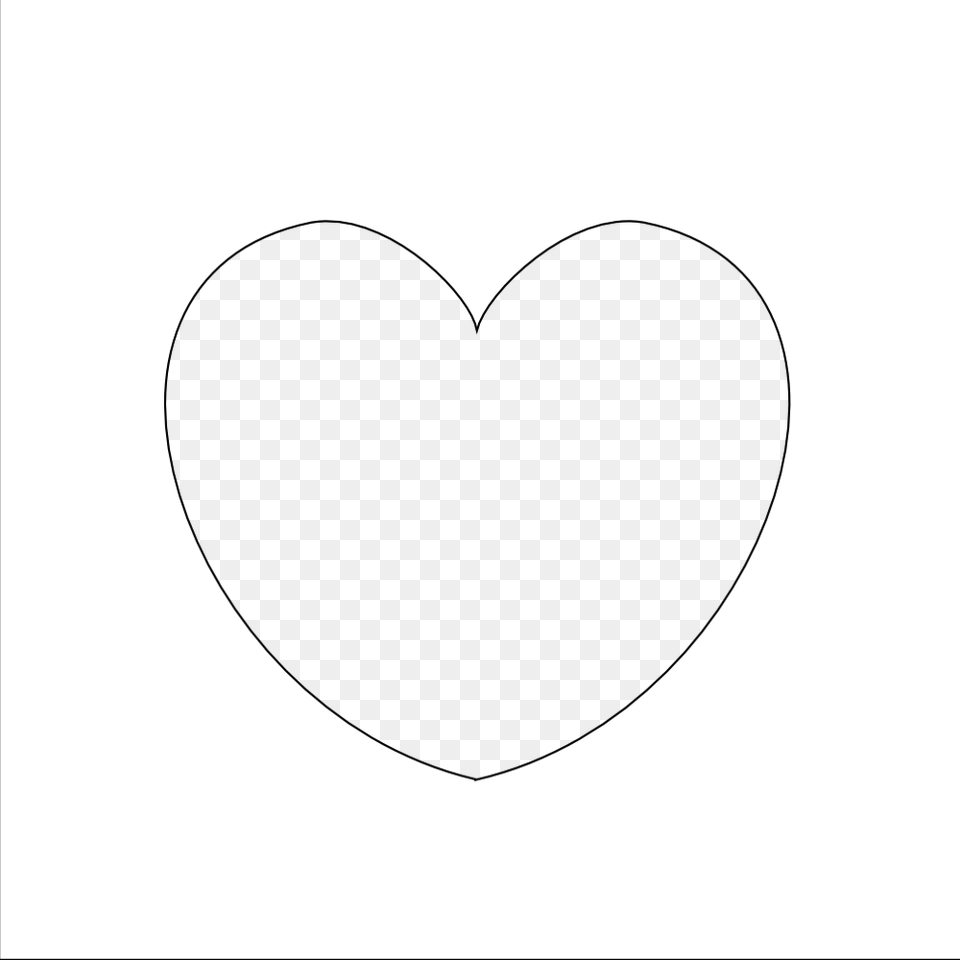 Plain White Heart Frame Heart, Stencil Png