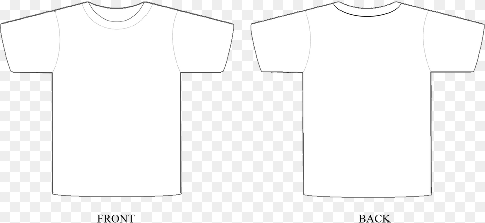 Plain White T Shirt Front And Back T Shirt Template For Adobe Photoshop, Clothing, T-shirt, White Board Free Png Download