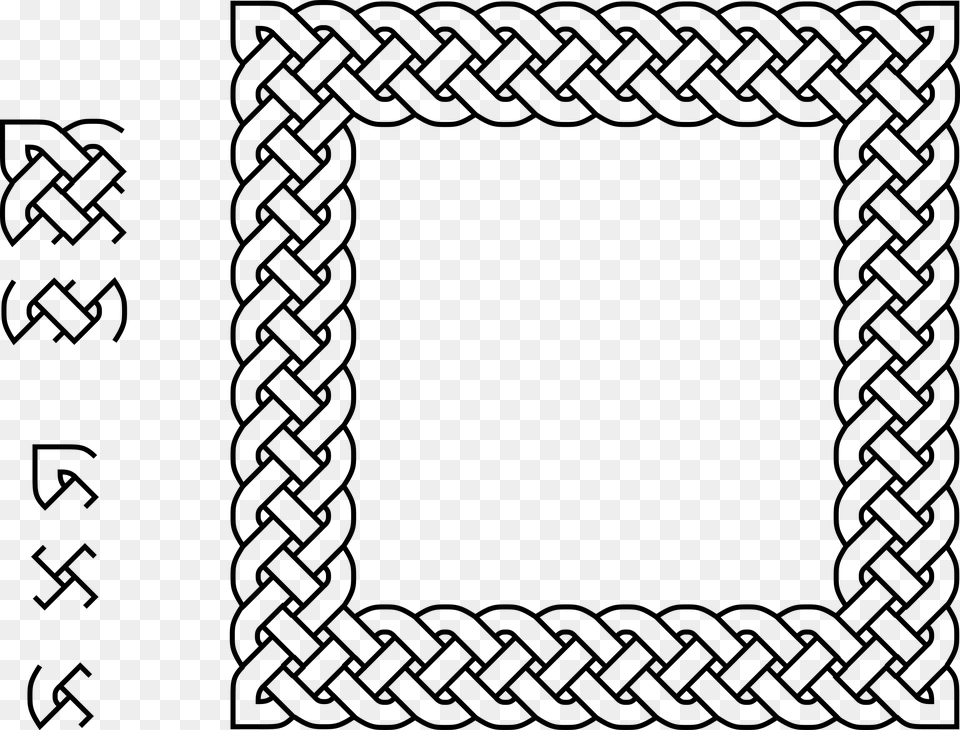 Plait Border Square Clip Arts Square Celtic Knot Border, Gray Free Png Download