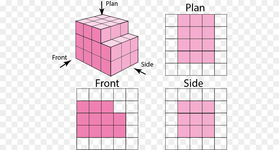 Plan And Elevation Drawings Of 3d Shapes Cross, Chess, Game Free Png Download