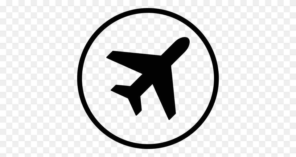 Plane Airport Round Icon, Sign, Symbol, Accessories, Bag Png