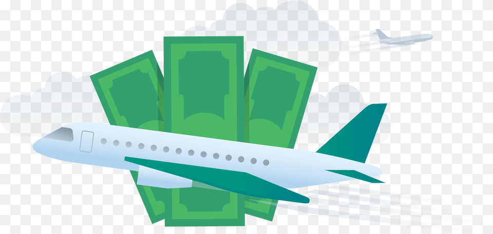Plane And Money, Cutlery, Fork, Aircraft, Airliner Png Image