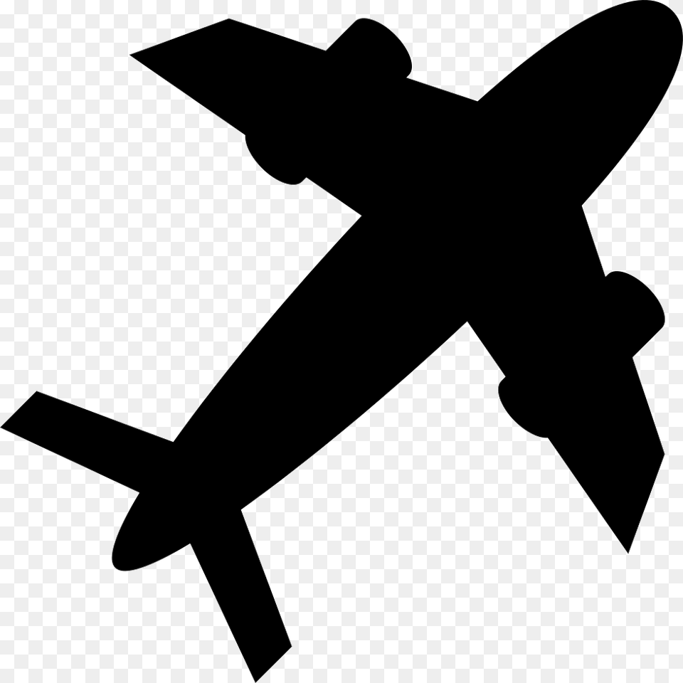 Plane Diagonal Silhouette Icon Download, Aircraft, Transportation, Vehicle, Airplane Free Png