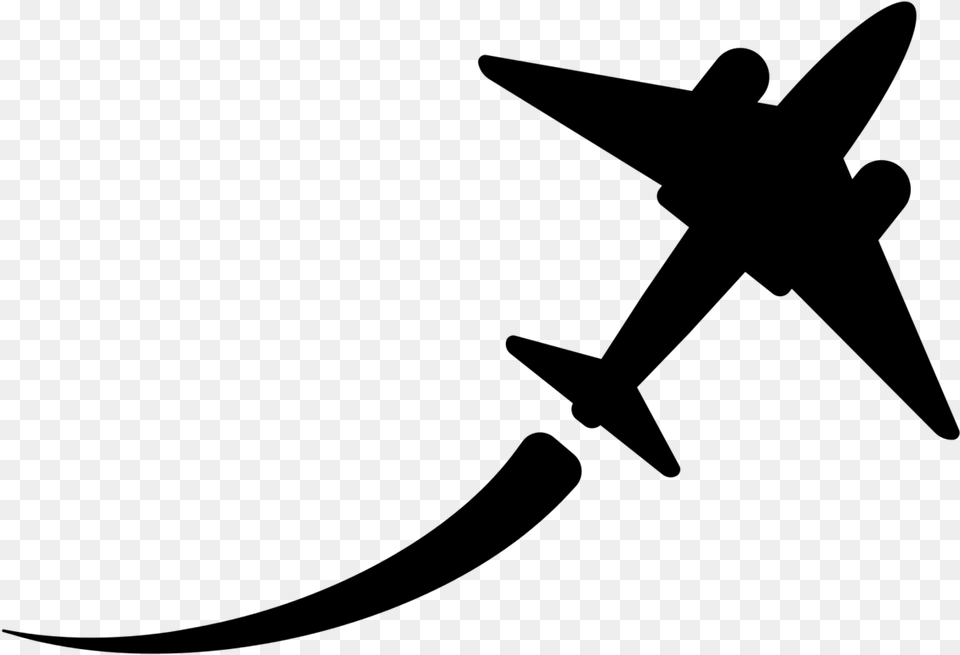Plane Icon Flying Airplane Icon, Gray Free Transparent Png