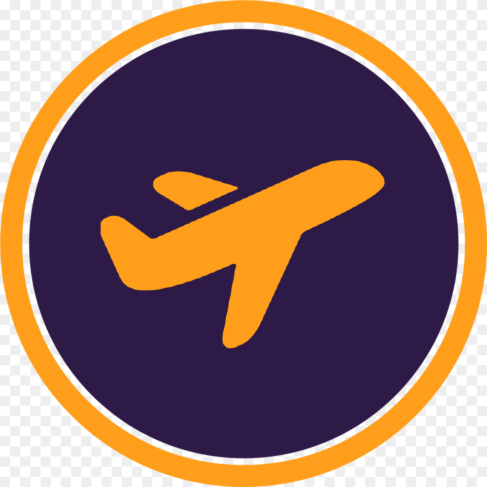Plane Icon In Circle, Aircraft, Airliner, Airplane, Transportation Free Transparent Png