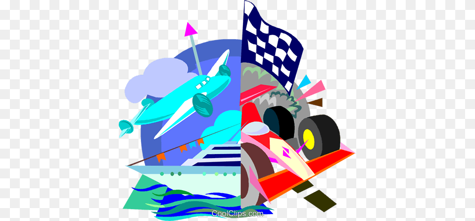 Plane Racing Cars Royalty Vector Clip Art Illustration, Sport, Water Sports, Water, Leisure Activities Free Transparent Png
