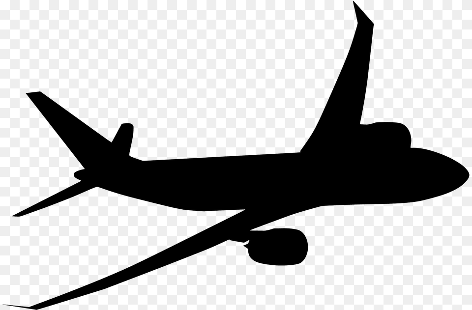 Plane Silhouette, Aircraft, Airliner, Airplane, Transportation Free Transparent Png