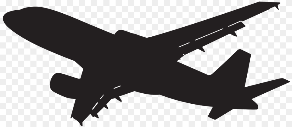 Plane Silhouette Clip Art, Aircraft, Airliner, Airplane, Transportation Free Png