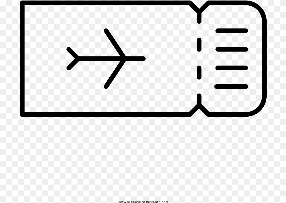 Plane Ticket Coloring, Gray Png Image