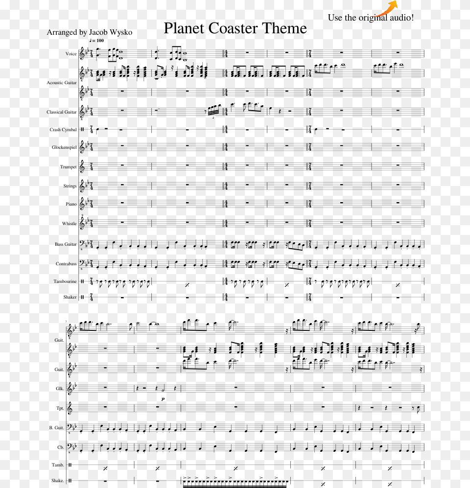 Planet Coaster Theme Sheet Music 1 Of 7 Pages Document, Nature, Night, Outdoors, Astronomy Free Transparent Png