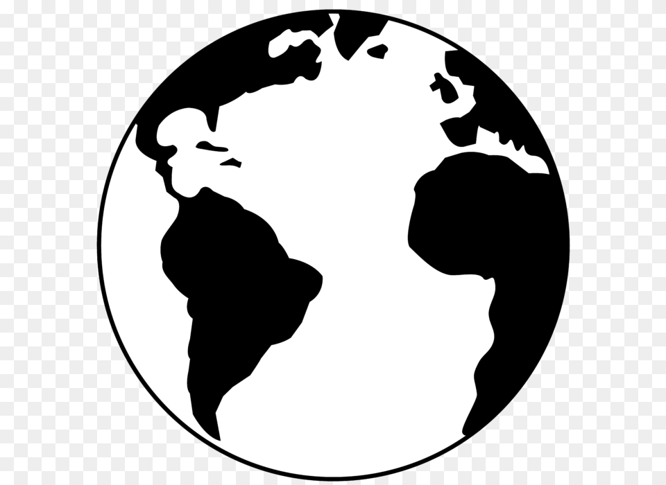 Planet Earth Black White Clip Art, Adult, Female, Person, Woman Png Image