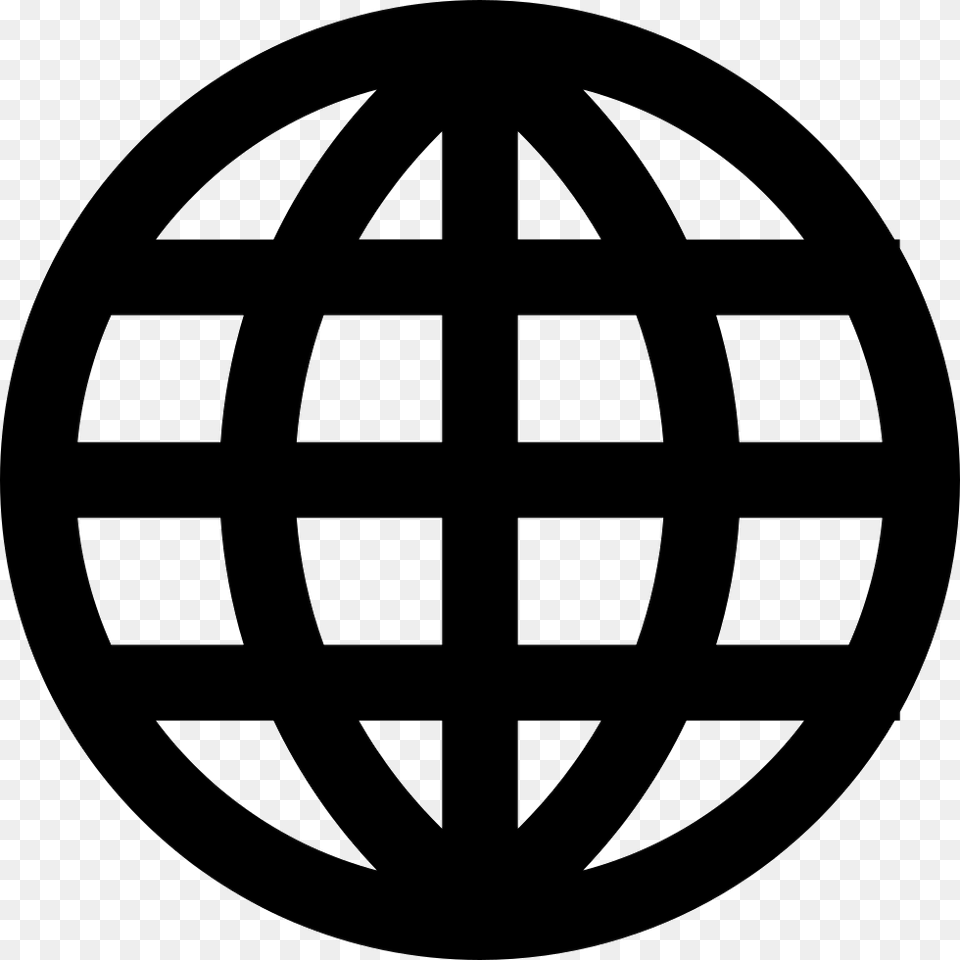 Planet Earth Grid Symbol Global Black And White, Machine, Wheel, Sphere, Logo Png Image
