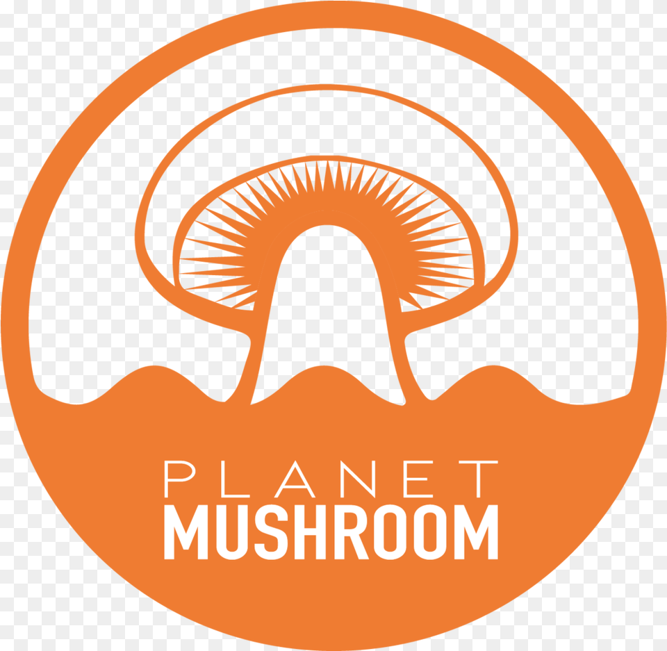 Planet Mushrooms Oyster Mushroom Logo, Disk, Advertisement, Poster Png Image