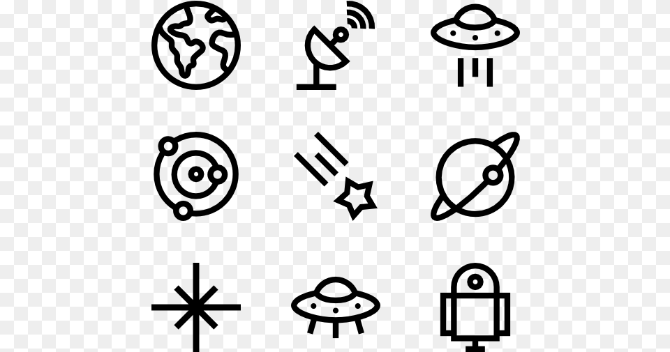 Planet Symbols Hand Drawn Icon, Gray Png Image