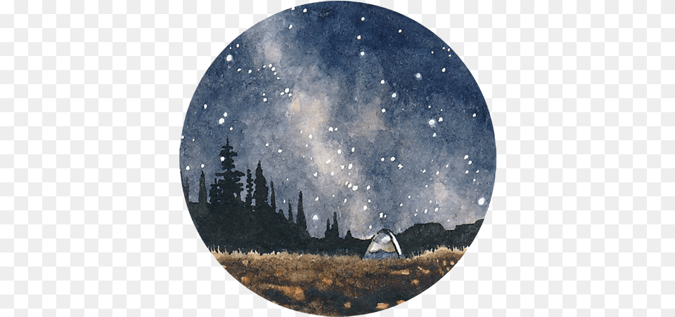 Planets Clipart Tumblr Artsy Circle Art, Camping, Outdoors, Nature, Night Png Image