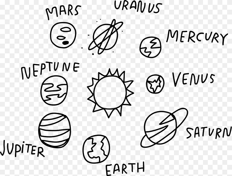 Planets Space Black Aestheticblack Simple Aesthetic Drawings Planets, Gray Png