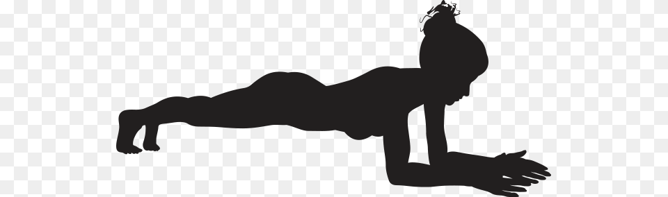 Plank Position Clip Art, Silhouette, Person Free Png Download