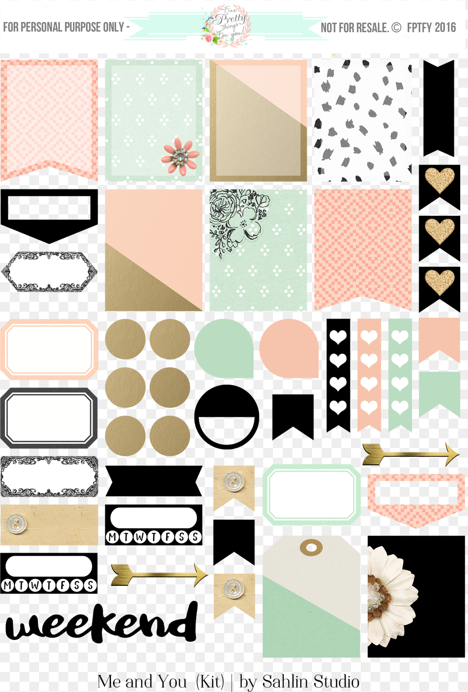 Planner, Pattern Free Png