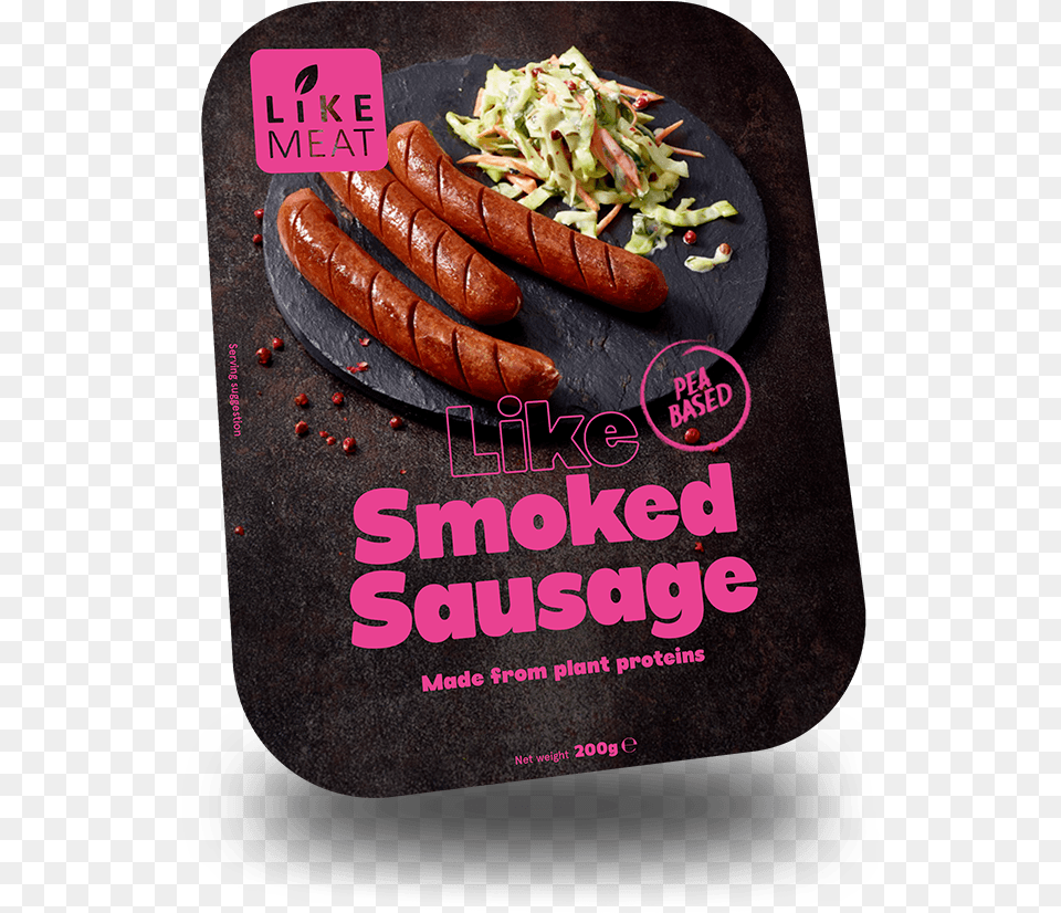 Plant Based Like Smoked Sausage Chilled Likemeat Knackwurst, Advertisement, Food, Hot Dog, Poster Png