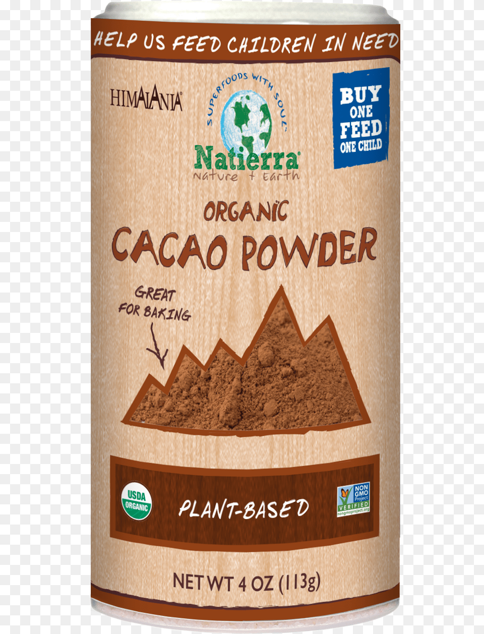 Plant Based Organic Cacao Powder Natierra, Book, Cocoa, Dessert, Food Free Png Download