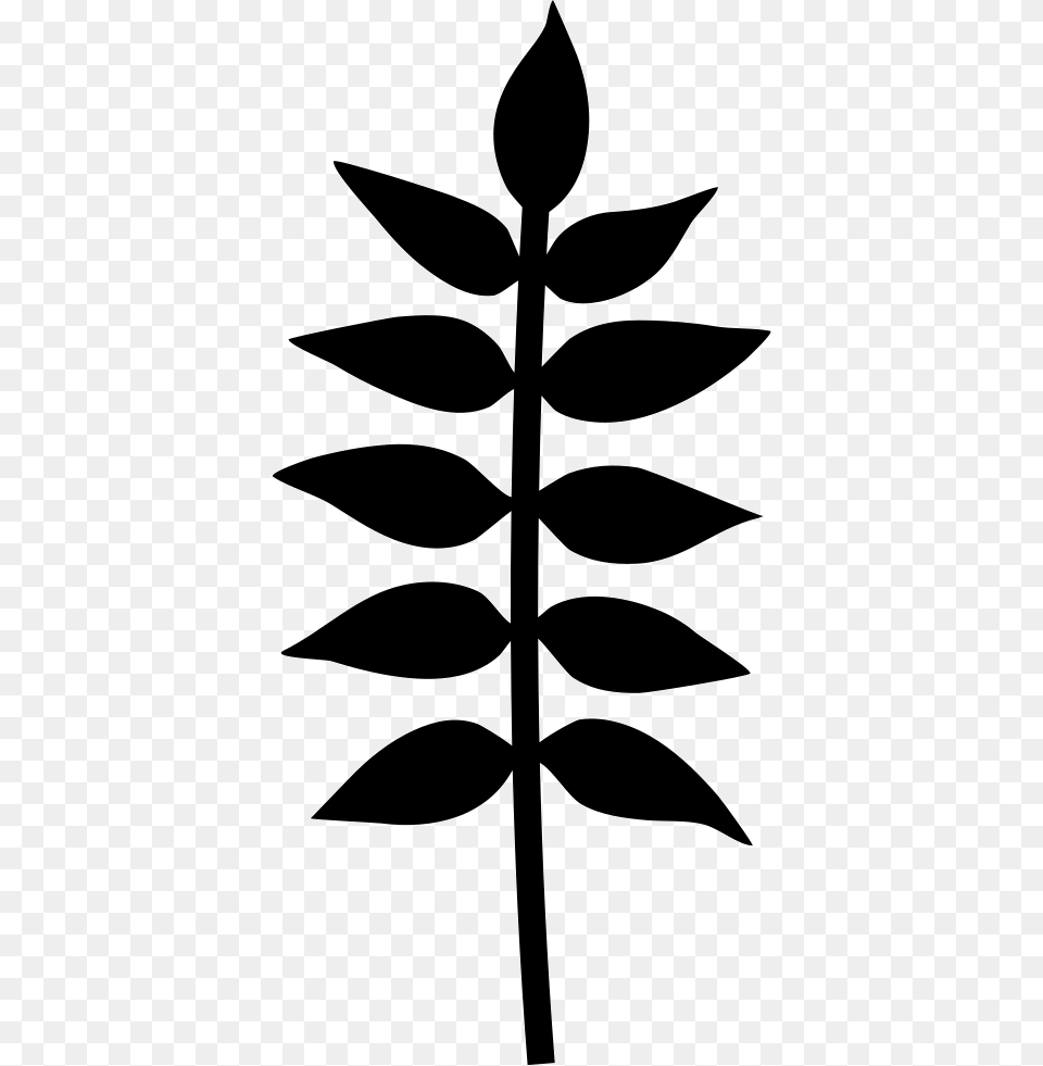 Plant Branch With Leaves Leaves On Branch Stencil, Leaf, Silhouette, Appliance, Ceiling Fan Free Png