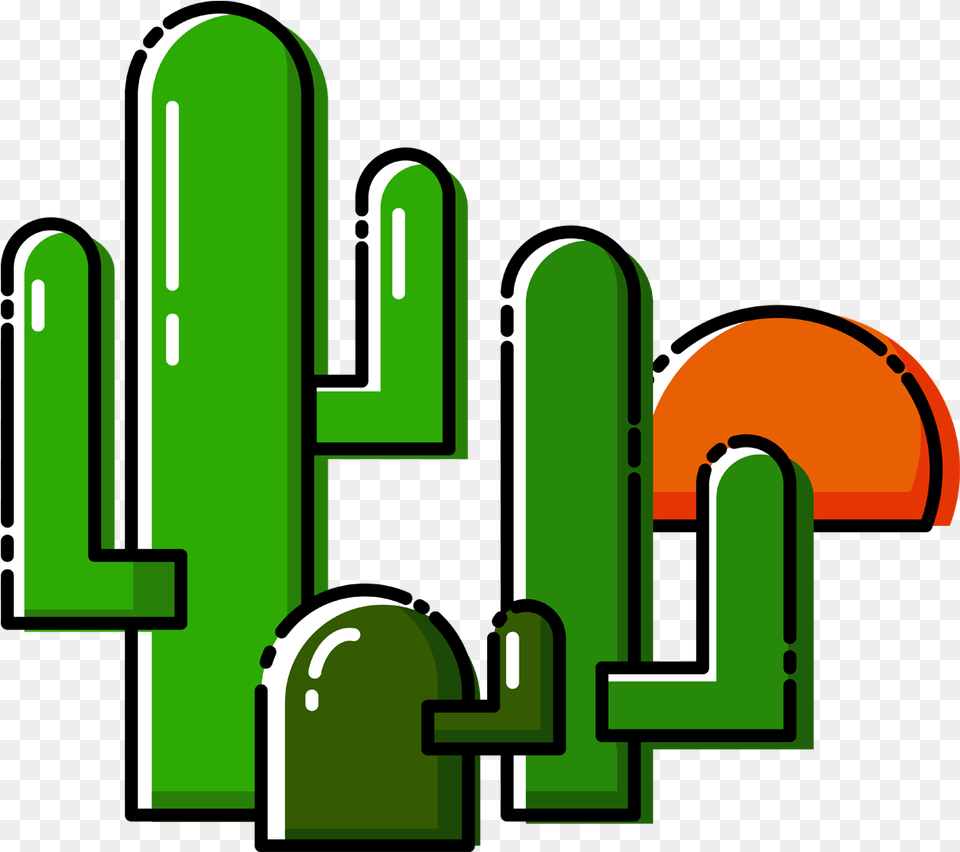 Plant Cartoon Cactus Vector Element And Image Flores En Dibujo Animado, Green, Bulldozer, Machine, Text Free Png Download