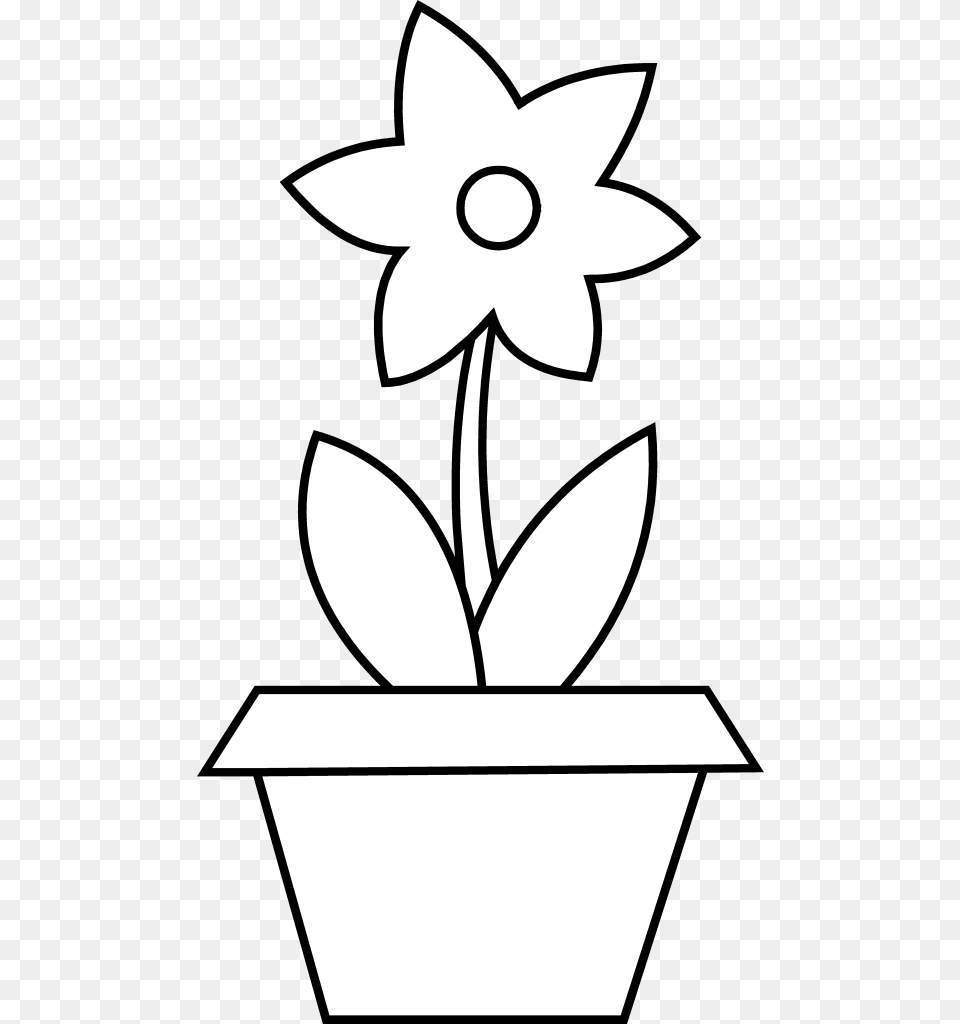 Plant Clipart Colouring, Flower, Stencil, Daffodil, Animal Png Image