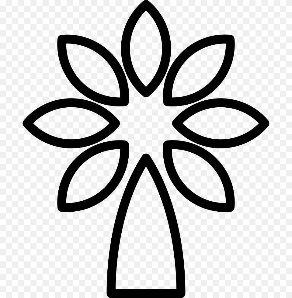 Plant Flower Outline Sunflower, Stencil, Cross, Symbol, Ammunition Free Png Download