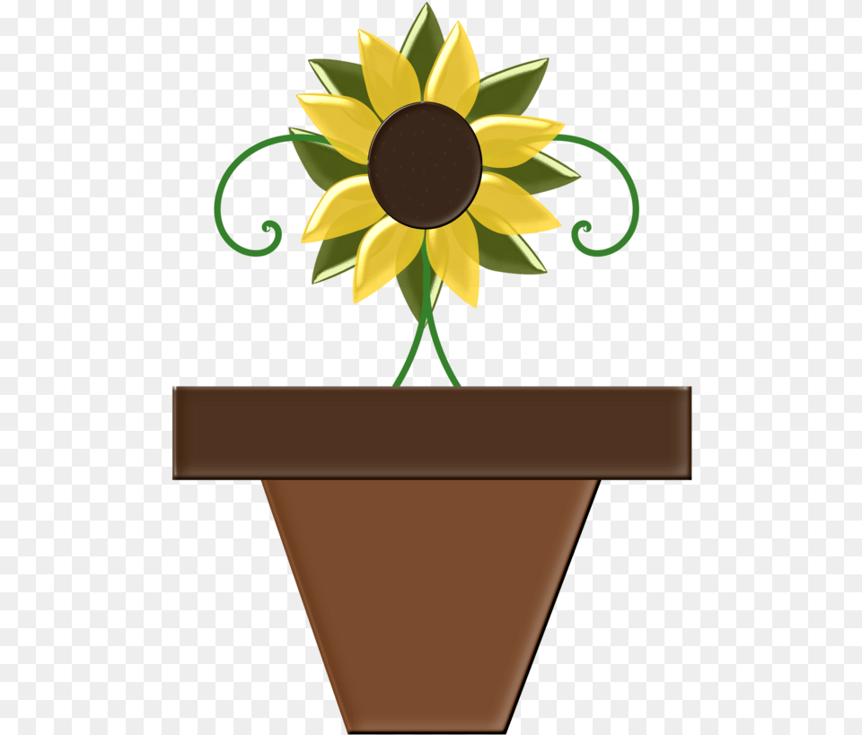 Plant Flower Sunflower Clipart Plant Clipart Nature Pot Bunha Animasi, Potted Plant, Jar, Pottery Png Image