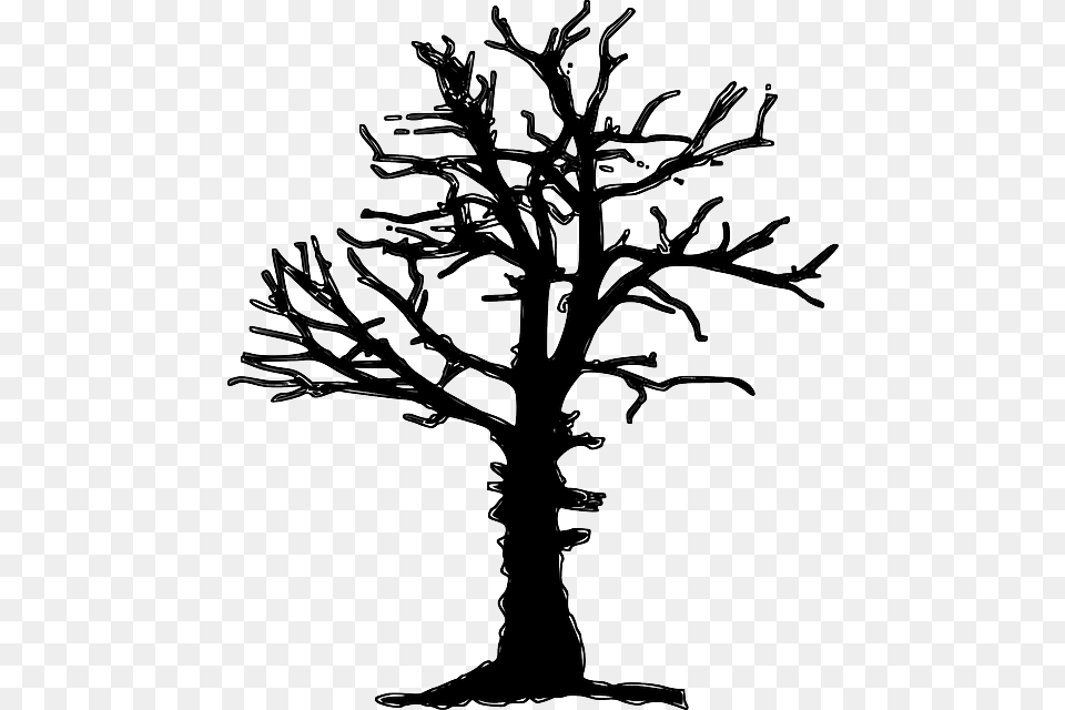 Plant Forest Dieback Forest Decline Tree Dead Dry Dead Tree Silhouette, Art, Drawing, Stencil, Person Free Png